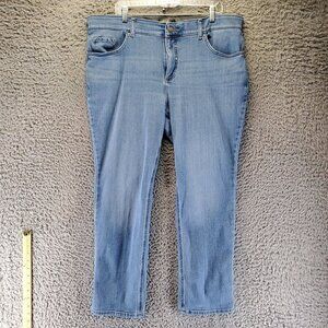 Lee Jeans Womens 20W Blue Slim Fit Straight Leg Mid Rise Plus Size Stretch Denim